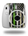 WraptorSkinz Skin Decal Wrap compatible with Fujifilm Mini 8 Camera Painted Faded and Cracked Green Line USA American Flag (CAMERA NOT INCLUDED)