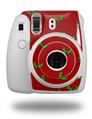 WraptorSkinz Skin Decal Wrap compatible with Fujifilm Mini 8 Camera Christmas Holly Leaves on Red (CAMERA NOT INCLUDED)