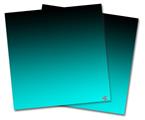 Vinyl Craft Cutter Designer 12x12 Sheets Smooth Fades Neon Teal Black - 2 Pack