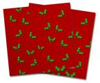 Vinyl Craft Cutter Designer 12x12 Sheets Christmas Holly Leaves on Red - 2 Pack