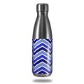 Skin Decal Wrap for RTIC Water Bottle 17oz Zig Zag Blues (BOTTLE NOT INCLUDED)