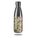 Skin Decal Wrap for RTIC Water Bottle 17oz Flowers and Berries Pink (BOTTLE NOT INCLUDED)