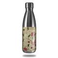 Skin Decal Wrap for RTIC Water Bottle 17oz Flowers and Berries Red (BOTTLE NOT INCLUDED)