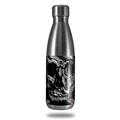 Skin Decal Wrap for RTIC Water Bottle 17oz Chrome Skull on Black (BOTTLE NOT INCLUDED)