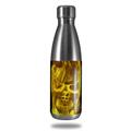 Skin Decal Wrap for RTIC Water Bottle 17oz Flaming Fire Skull Yellow (BOTTLE NOT INCLUDED)