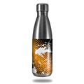 Skin Decal Wrap for RTIC Water Bottle 17oz Halftone Splatter White Orange (BOTTLE NOT INCLUDED)