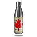 Skin Decal Wrap for RTIC Water Bottle 17oz Painted Faded and Cracked Canadian Canada Flag (BOTTLE NOT INCLUDED)