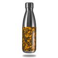 Skin Decal Wrap for RTIC Water Bottle 17oz Scattered Skulls Orange (BOTTLE NOT INCLUDED)