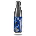Skin Decal Wrap for RTIC Water Bottle 17oz HEX Mesh Camo 01 Blue Bright (BOTTLE NOT INCLUDED)