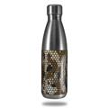 Skin Decal Wrap for RTIC Water Bottle 17oz HEX Mesh Camo 01 Brown (BOTTLE NOT INCLUDED)