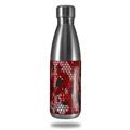 Skin Decal Wrap for RTIC Water Bottle 17oz HEX Mesh Camo 01 Red Bright (BOTTLE NOT INCLUDED)