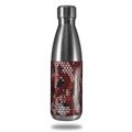 Skin Decal Wrap for RTIC Water Bottle 17oz HEX Mesh Camo 01 Red (BOTTLE NOT INCLUDED)