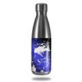 Skin Decal Wrap for RTIC Water Bottle 17oz Halftone Splatter White Blue (BOTTLE NOT INCLUDED)