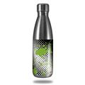 Skin Decal Wrap for RTIC Water Bottle 17oz Halftone Splatter Green White (BOTTLE NOT INCLUDED)