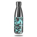 Skin Decal Wrap for RTIC Water Bottle 17oz WraptorCamo Old School Camouflage Camo Neon Teal (BOTTLE NOT INCLUDED)