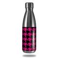 Skin Decal Wrap for RTIC Water Bottle 17oz Houndstooth Hot Pink on Black (BOTTLE NOT INCLUDED)