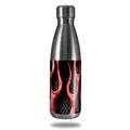 Skin Decal Wrap for RTIC Water Bottle 17oz Metal Flames Red (BOTTLE NOT INCLUDED)