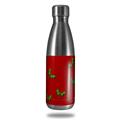 Skin Decal Wrap for RTIC Water Bottle 17oz Christmas Holly Leaves on Red (BOTTLE NOT INCLUDED)