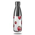 Skin Decal Wrap for RTIC Water Bottle 17oz Strawberries on White (BOTTLE NOT INCLUDED)