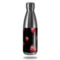 Skin Decal Wrap for RTIC Water Bottle 17oz Strawberries on Black (BOTTLE NOT INCLUDED)