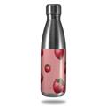 Skin Decal Wrap for RTIC Water Bottle 17oz Strawberries on Pink (BOTTLE NOT INCLUDED)