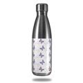 Skin Decal Wrap for RTIC Water Bottle 17oz Pastel Butterflies Purple on White (BOTTLE NOT INCLUDED)