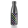 Skin Decal Wrap for RTIC Water Bottle 17oz Pastel Hearts on Black (BOTTLE NOT INCLUDED)