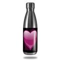Skin Decal Wrap for RTIC Water Bottle 17oz Glass Heart Grunge Hot Pink (BOTTLE NOT INCLUDED)