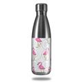 Skin Decal Wrap for RTIC Water Bottle 17oz Flamingos on White (BOTTLE NOT INCLUDED)