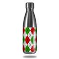 Skin Decal Wrap for RTIC Water Bottle 17oz Argyle Red and Green (BOTTLE NOT INCLUDED)