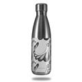 Skin Decal Wrap for RTIC Water Bottle 17oz Petals Gray (BOTTLE NOT INCLUDED)