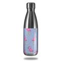 Skin Decal Wrap for RTIC Water Bottle 17oz Flamingos on Blue (BOTTLE NOT INCLUDED)
