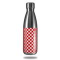 Skin Decal Wrap for RTIC Water Bottle 17oz Checkered Canvas Red and White (BOTTLE NOT INCLUDED)