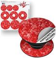 Decal Style Vinyl Skin Wrap 3 Pack for PopSockets Triangle Mosaic Red (POPSOCKET NOT INCLUDED)