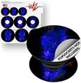 Decal Style Vinyl Skin Wrap 3 Pack for PopSockets Flaming Fire Skull Blue (POPSOCKET NOT INCLUDED)