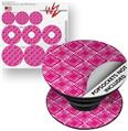 Decal Style Vinyl Skin Wrap 3 Pack for PopSockets Wavey Fushia Hot Pink (POPSOCKET NOT INCLUDED)
