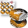 Decal Style Vinyl Skin Wrap 3 Pack for PopSockets Halftone Splatter White Orange (POPSOCKET NOT INCLUDED)