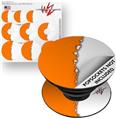 Decal Style Vinyl Skin Wrap 3 Pack for PopSockets Ripped Colors Orange White (POPSOCKET NOT INCLUDED)
