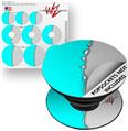 Decal Style Vinyl Skin Wrap 3 Pack for PopSockets Ripped Colors Neon Teal Gray (POPSOCKET NOT INCLUDED)