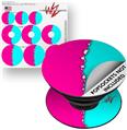 Decal Style Vinyl Skin Wrap 3 Pack for PopSockets Ripped Colors Hot Pink Neon Teal (POPSOCKET NOT INCLUDED)