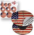 Decal Style Vinyl Skin Wrap 3 Pack for PopSockets Painted Faded and Cracked USA American Flag (POPSOCKET NOT INCLUDED)