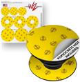 Decal Style Vinyl Skin Wrap 3 Pack for PopSockets Anchors Away Yellow (POPSOCKET NOT INCLUDED)