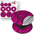 Decal Style Vinyl Skin Wrap 3 Pack for PopSockets Scattered Skulls Hot Pink (POPSOCKET NOT INCLUDED)