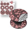 Decal Style Vinyl Skin Wrap 3 Pack for PopSockets Scattered Skulls Pink (POPSOCKET NOT INCLUDED)