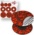 Decal Style Vinyl Skin Wrap 3 Pack for PopSockets Scattered Skulls Red (POPSOCKET NOT INCLUDED)