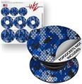 Decal Style Vinyl Skin Wrap 3 Pack for PopSockets HEX Mesh Camo 01 Blue Bright (POPSOCKET NOT INCLUDED)