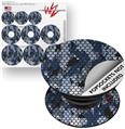 Decal Style Vinyl Skin Wrap 3 Pack for PopSockets HEX Mesh Camo 01 Blue (POPSOCKET NOT INCLUDED)