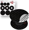 Decal Style Vinyl Skin Wrap 3 Pack for PopSockets Diamond Plate Metal 02 Black (POPSOCKET NOT INCLUDED)