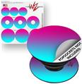 Decal Style Vinyl Skin Wrap 3 Pack for PopSockets Smooth Fades Neon Teal Hot Pink (POPSOCKET NOT INCLUDED)