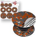 Decal Style Vinyl Skin Wrap 3 Pack for PopSockets WraptorCamo Old School Camouflage Camo Orange Burnt (POPSOCKET NOT INCLUDED)